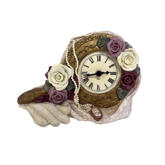 Figi Graphics Boudoir Reflection Vintage 1996 Victorian Clock Resin 1AA Battery